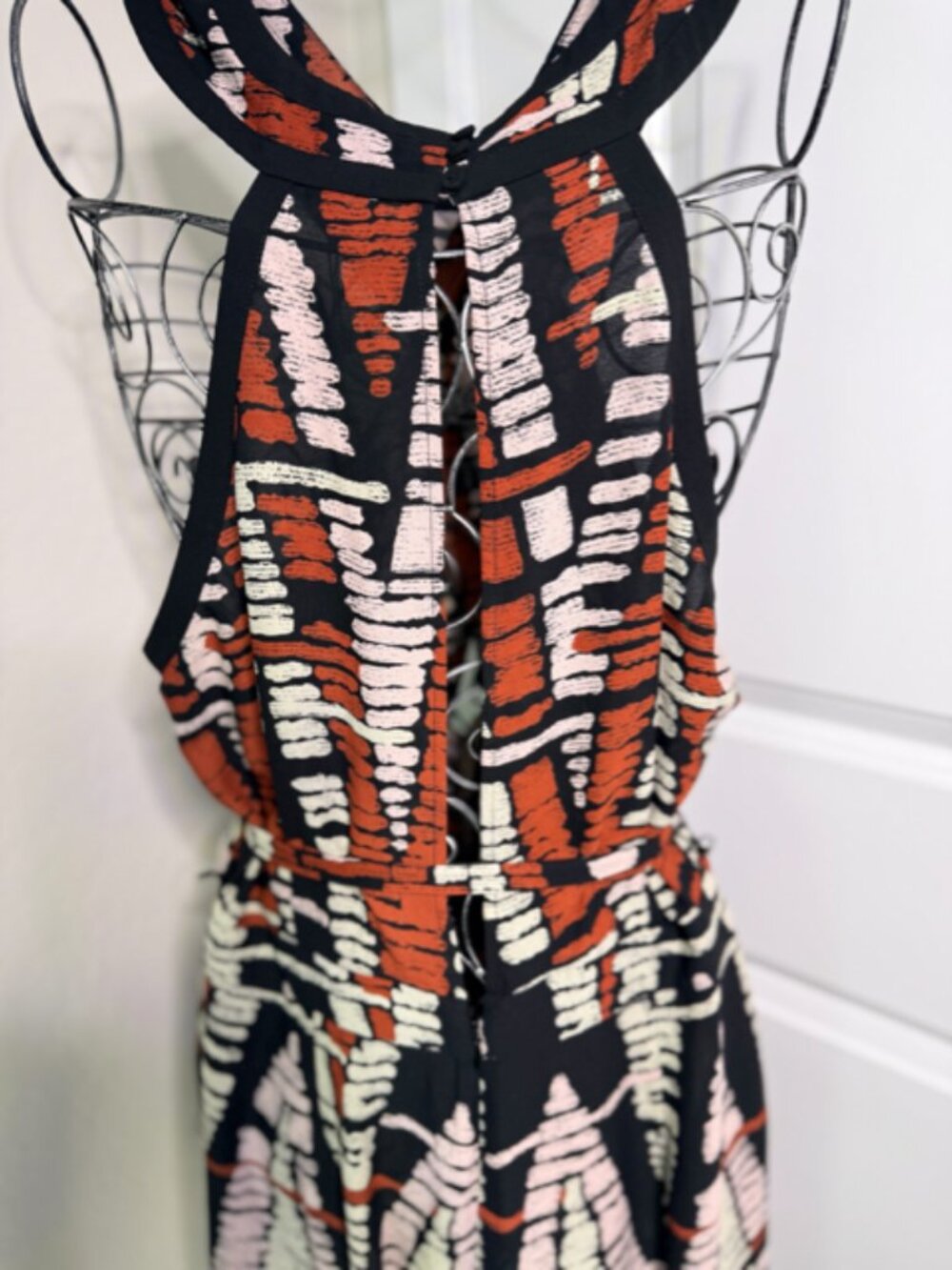 BCBGMAXAZRIA Printed Halter Romper, Size L - Picture 9 of 12